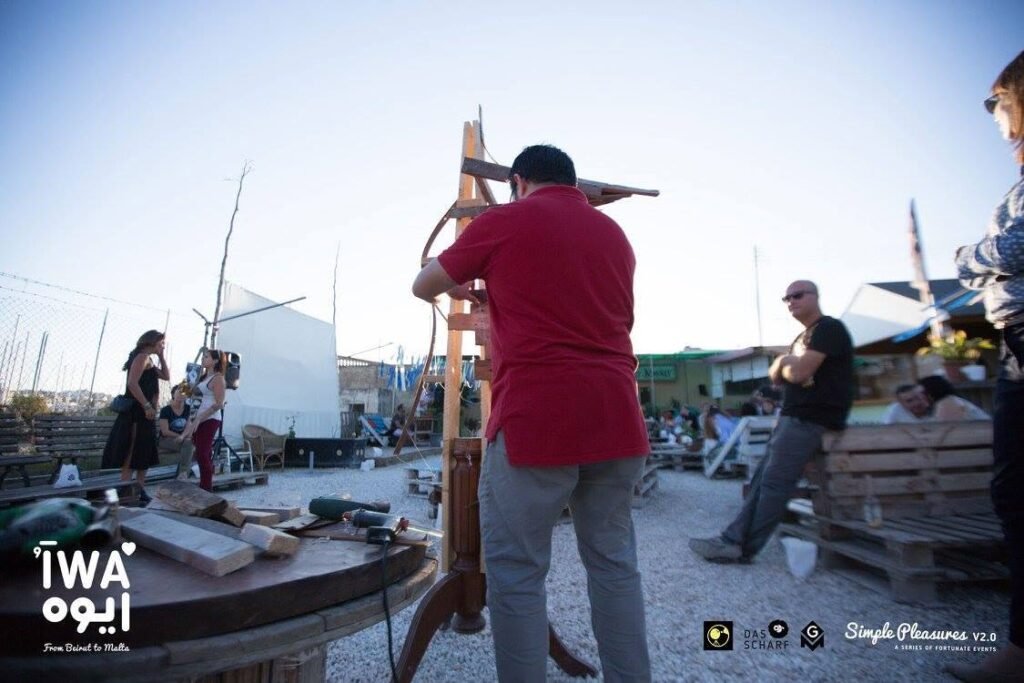 Stiefnu working on a sculpture at Das Scharf